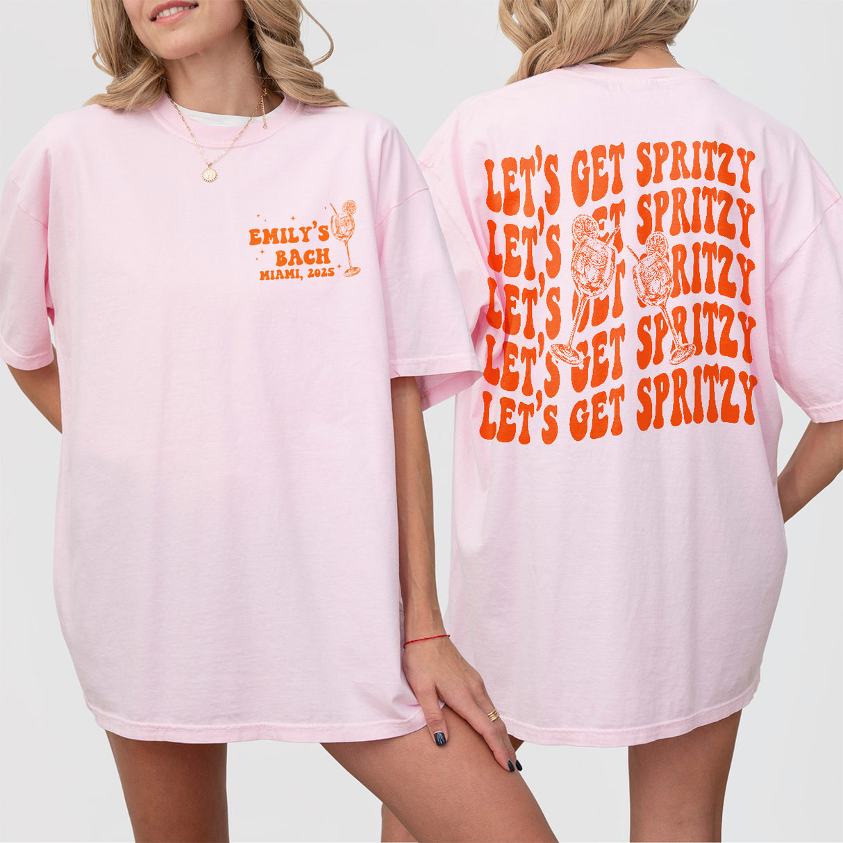 Let&#39;s Get Spritzy Bachelorette Shirt Love At First Spritz Custom Aperol Spritz Bachelorette Party T Shirt Sunshine and Spritz TShirt Bride - Blossom Product Image