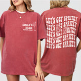 Let&#39;s Get Spritzy Bachelorette Shirt Love At First Spritz Custom Aperol Spritz Bachelorette Party T Shirt Sunshine and Spritz TShirt Bride - Crimson Product Image