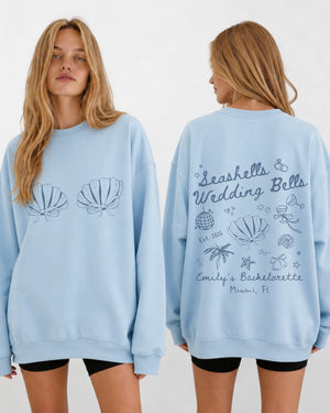 Seashells & Wedding Bells Sweatshirt Light Blue