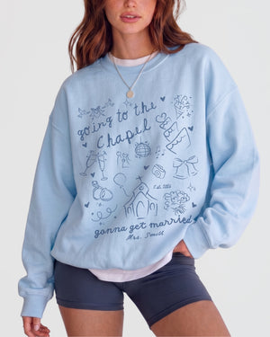 Going To The Chapel Sweatshirt Light Blue