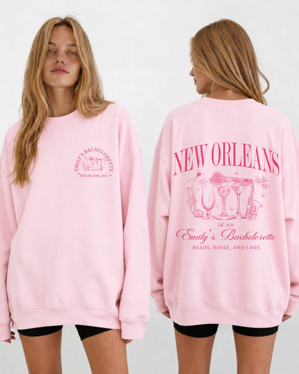 New Orleans Sweatshirt Light Pink