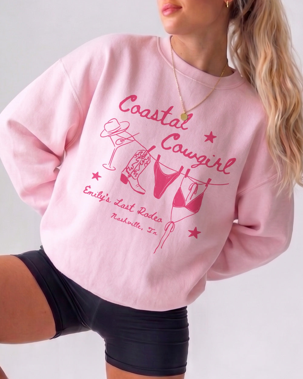 Coastal Cowgirl Sweatshirt Light Pink