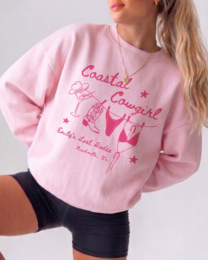 Coastal Cowgirl Sweatshirt Light Pink