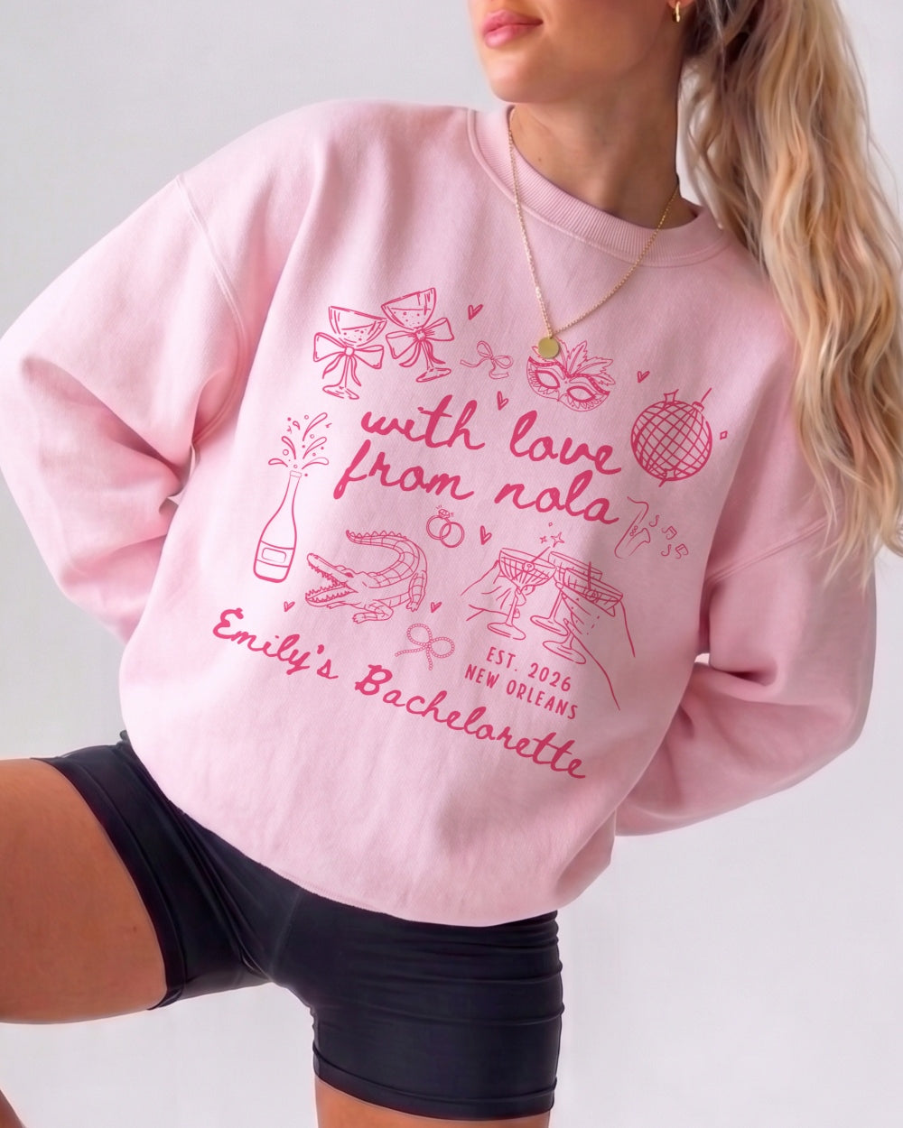 With Love from Nola Sweatshirt Light Pink