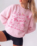 Bachelorette weekend sweatshirt with hand-drawn Mexico doodle art and playful line sketches. Personalized with bride name, year, and destination for the whole crew.