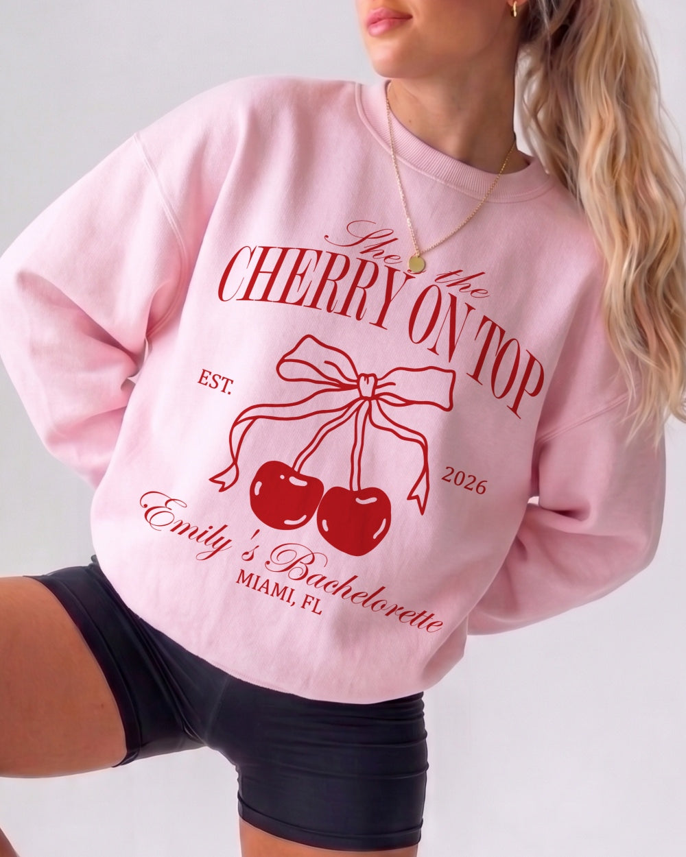 She's The Cherry On Top Sweatshirt Light Pink