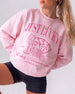 Lucky In Love Wine Cards Sweatshirt Light Pink