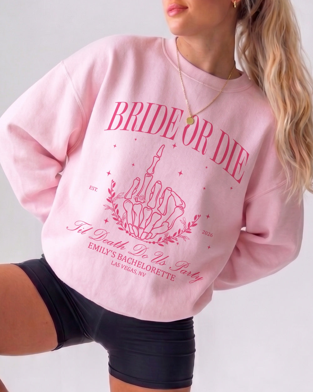 Bride or Die, Ride or Die Sweatshirt Light Pink