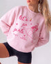 Let's Go Girls Cowgirl Bottle Sweatshirt Light Pink