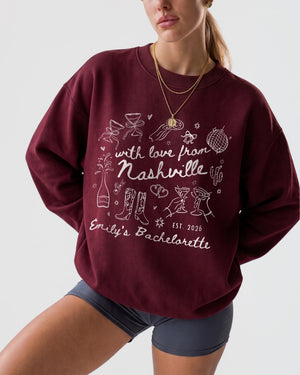 With Love from Nashville Sweatshirt Maroon