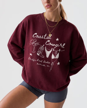 Coastal Cowgirl Sweatshirt Maroon