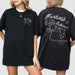 Soft black cotton shirt for bachelorette party beach weekend trips, featuring a martinis and bikinis design - ideal bridesmaid gift