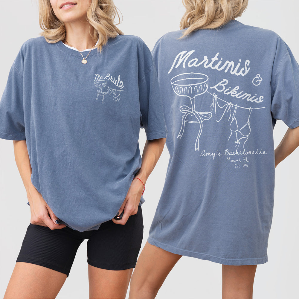 Soft blue cotton shirt perfect for a beach bachelorette party, girls weekend trip to Miami or Mexico, or bridesmaid gift