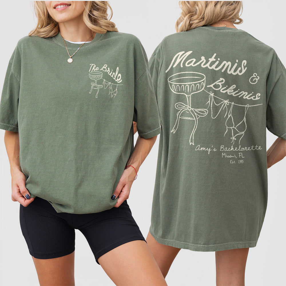 Moss green comfort colors cotton shirt for bachelorette parties, beach trips, or girls weekends like a Miami or Mexico bachelorette getaway