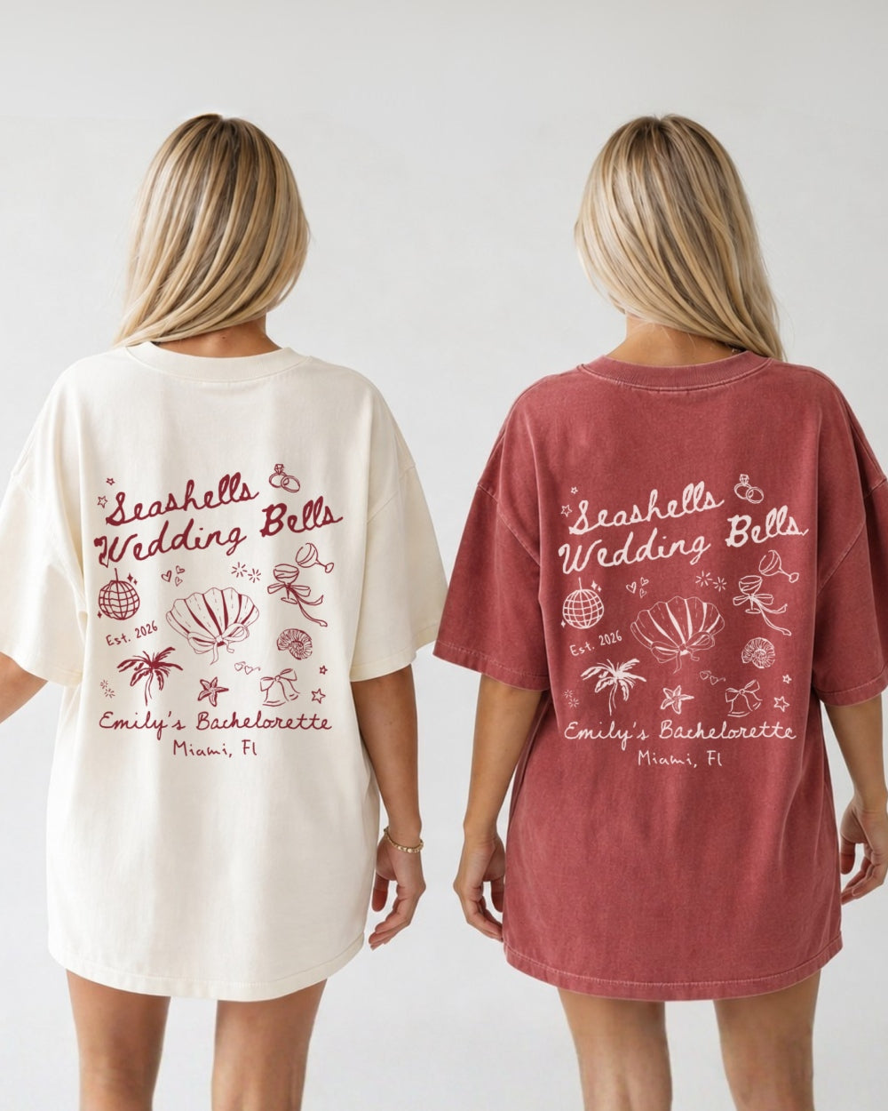 Seashells & Wedding Bells T-Shirt Crimson