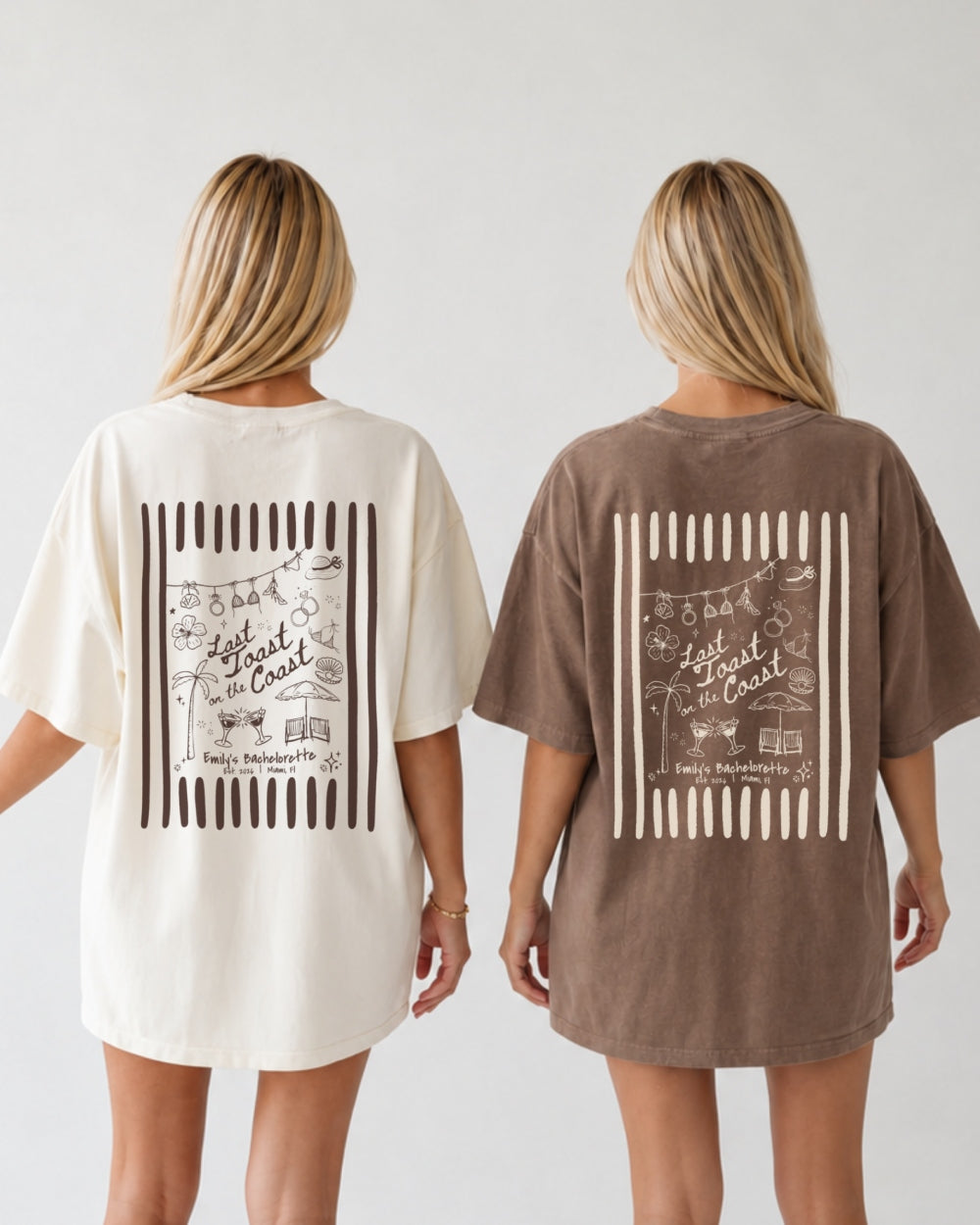 Last toast on the coast - Stripes T-Shirt Espresso