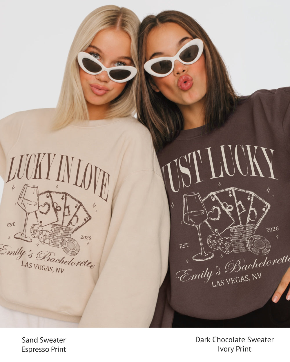 Lucky In Love Wine Cards Sweatshirt