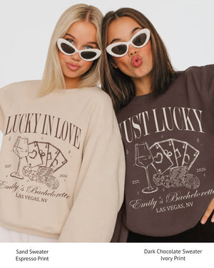 Lucky In Love Wine Cards Sweatshirt