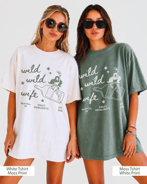 Wild Wild Wife party shirt for country bride weekends, Nashville trips, and bachelorette photos