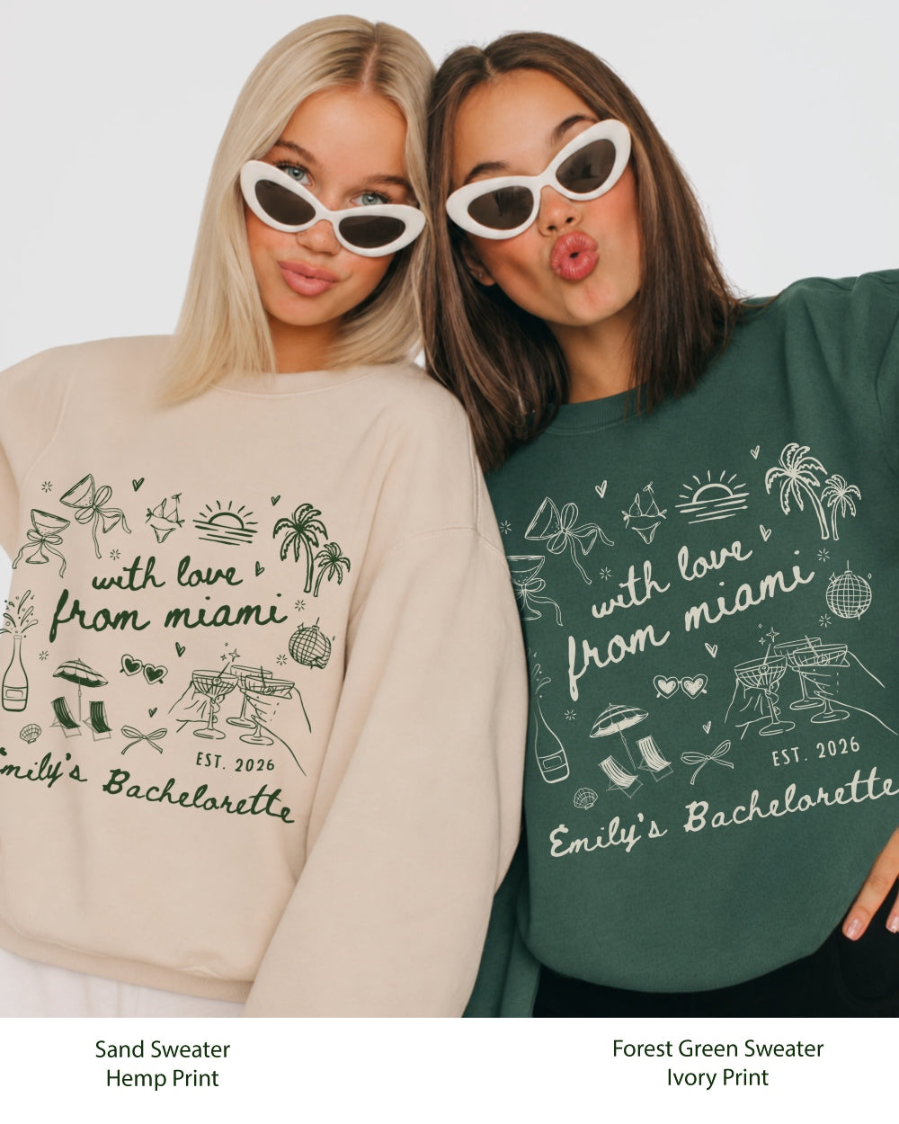 With Love from Miami Sweatshirt Forest Green