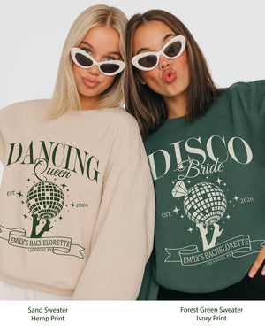 Dancing Queen, Disco Bride Sweatshirt Forest Green