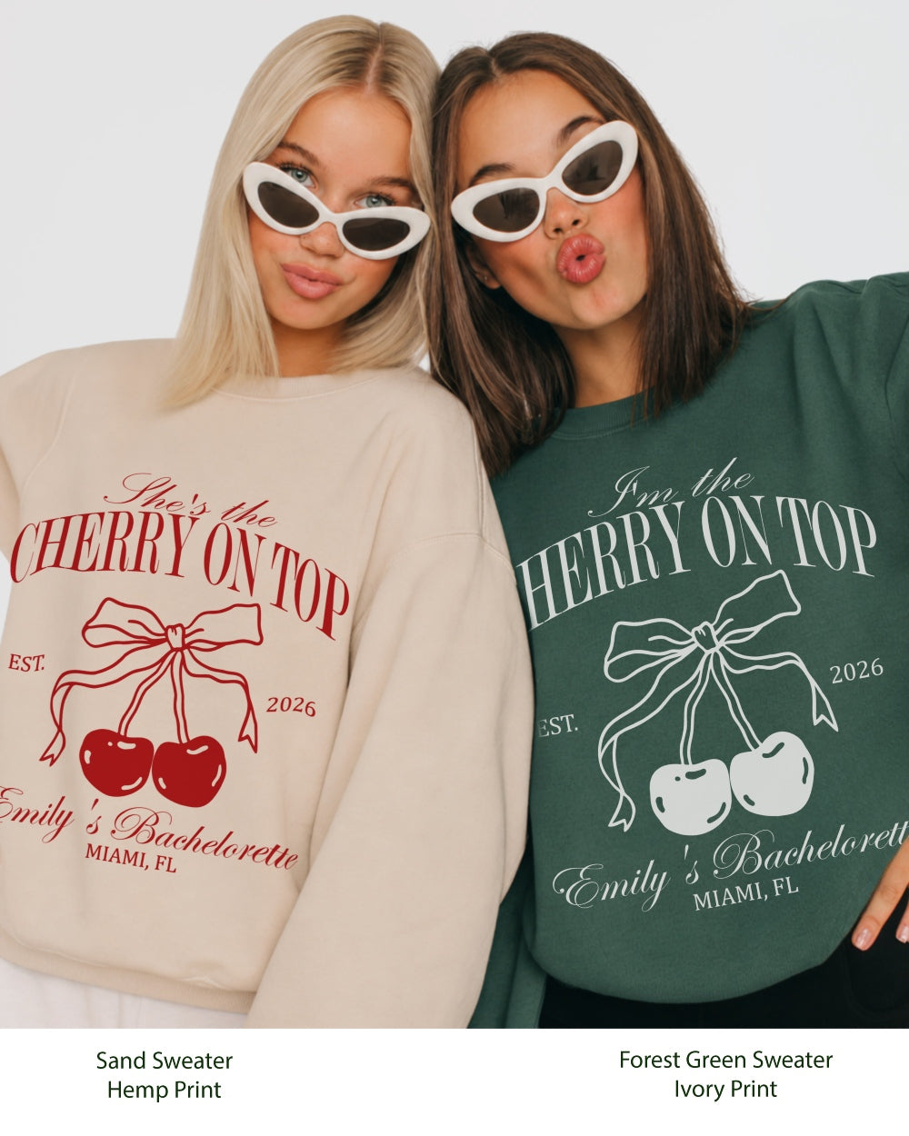 She's The Cherry On Top Sweatshirt Forest Green