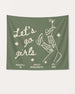 Gift idea for the bride-to-be: bachelorette party banner with vintage boots and martini art. Personalized with bride name, destination city, and year for the whole crew.