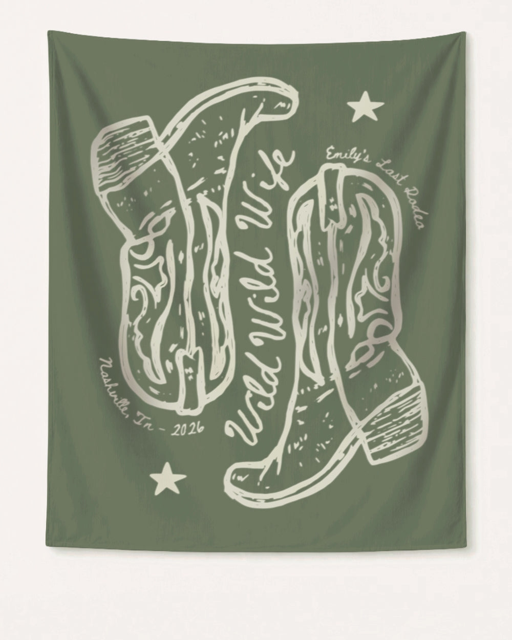 Wild Wild Wife Cowgirl Boots Banner Moss