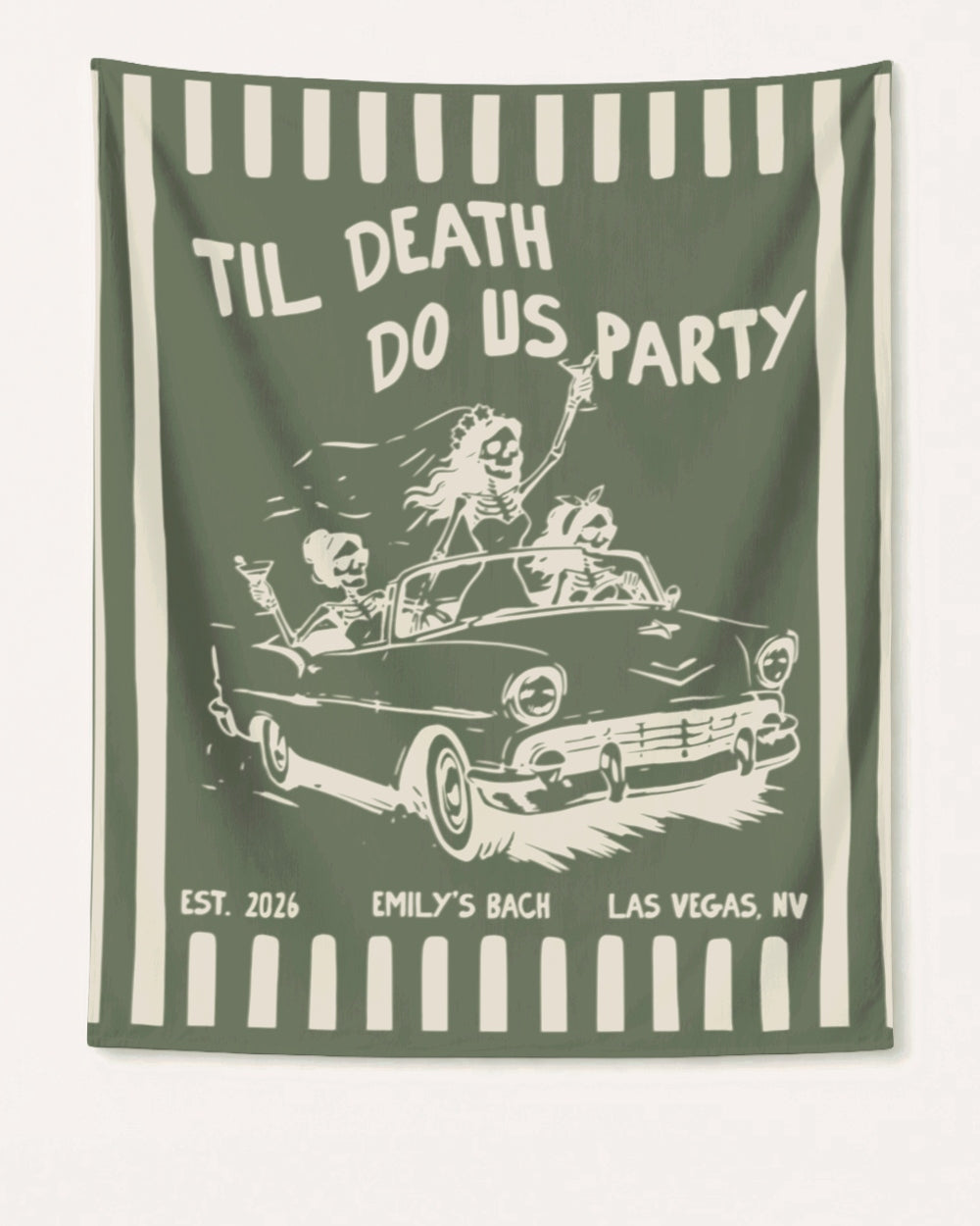Bride or Die and Ride or Die Stripes Banner Moss
