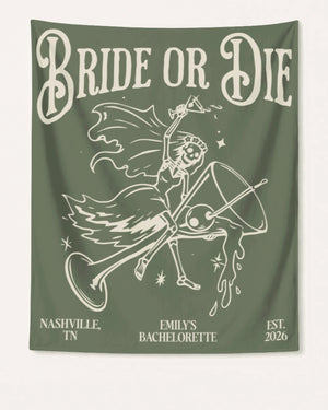Bride or Die and Ride or Die with Martini Banner Moss