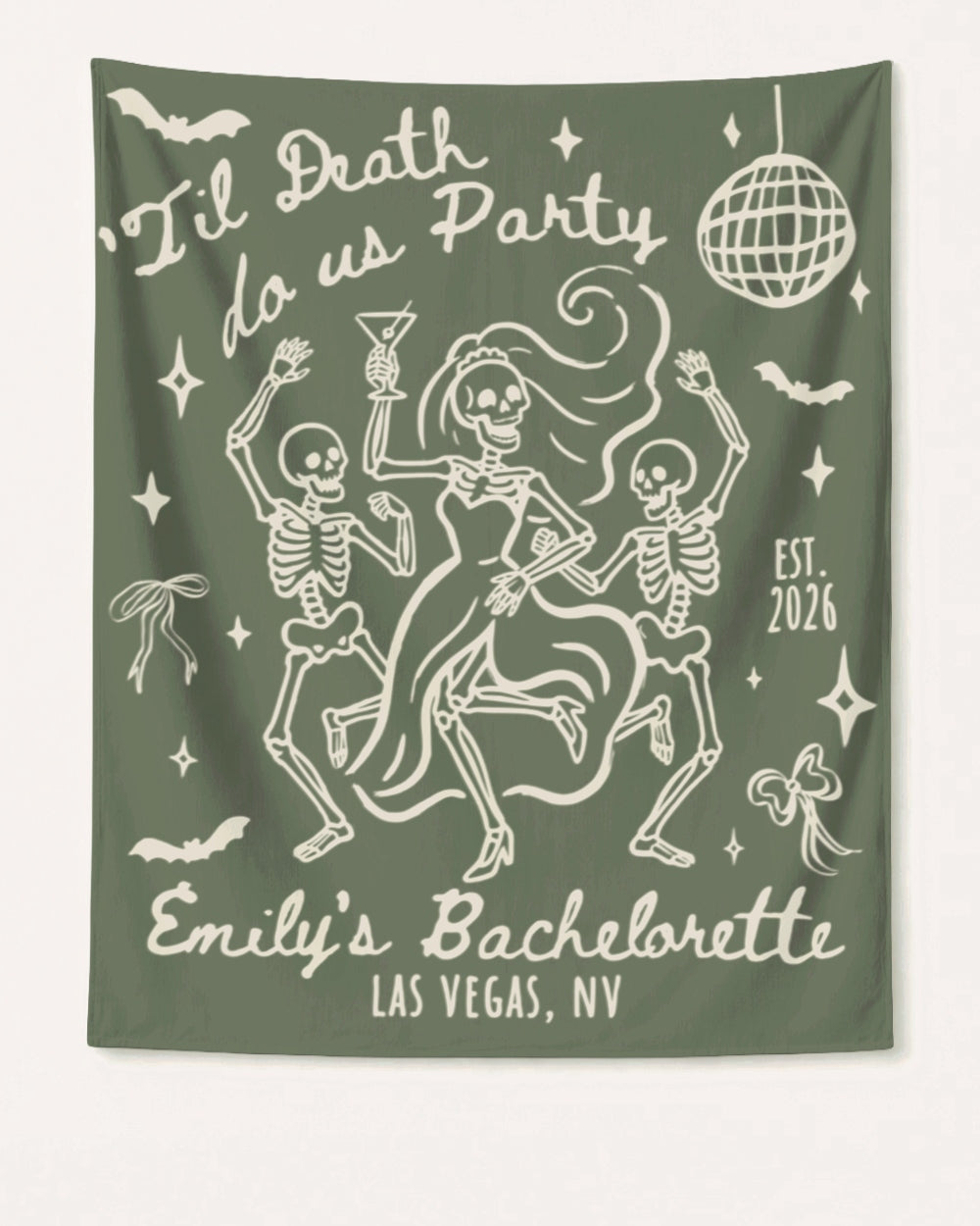 Til death do us party - Dancing Skeletons Banner Moss