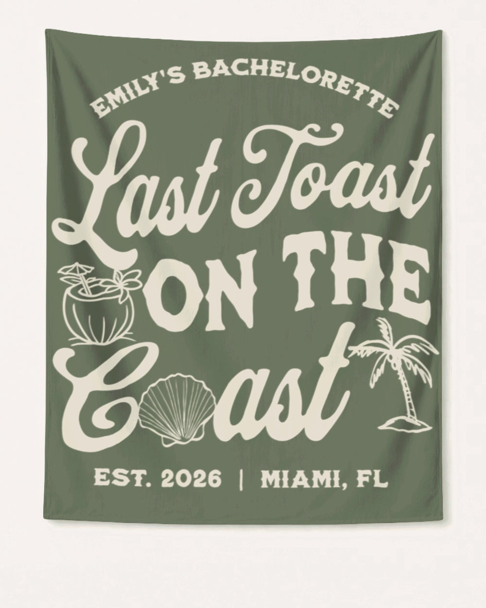 Last toast on the coast - text Banner Moss