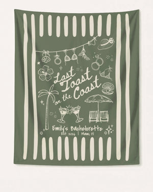 Last toast on the coast - Stripes Banner Moss