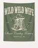 Bachelorette party banner for a Nashville cowgirl bride weekend, Wild Wild Wife vintage western theme. Customizable with bride name, year, and destination city for the whole crew.