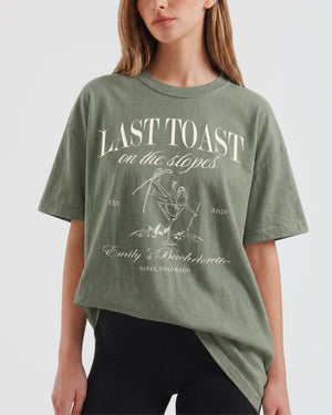Last Toast on The Slopes Martini T-Shirt Moss