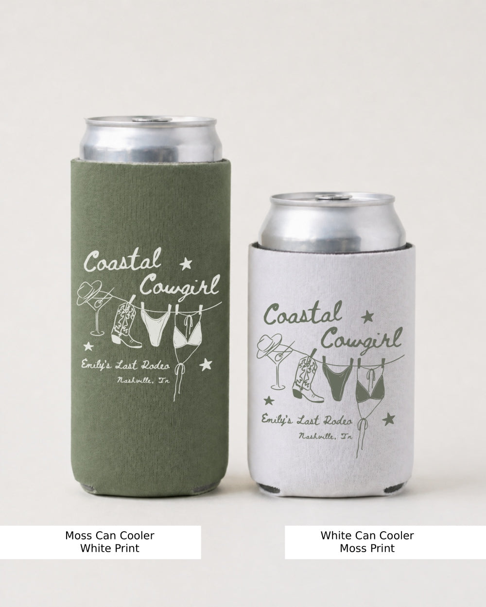 Coastal Cowgirl Can Cooler Moss