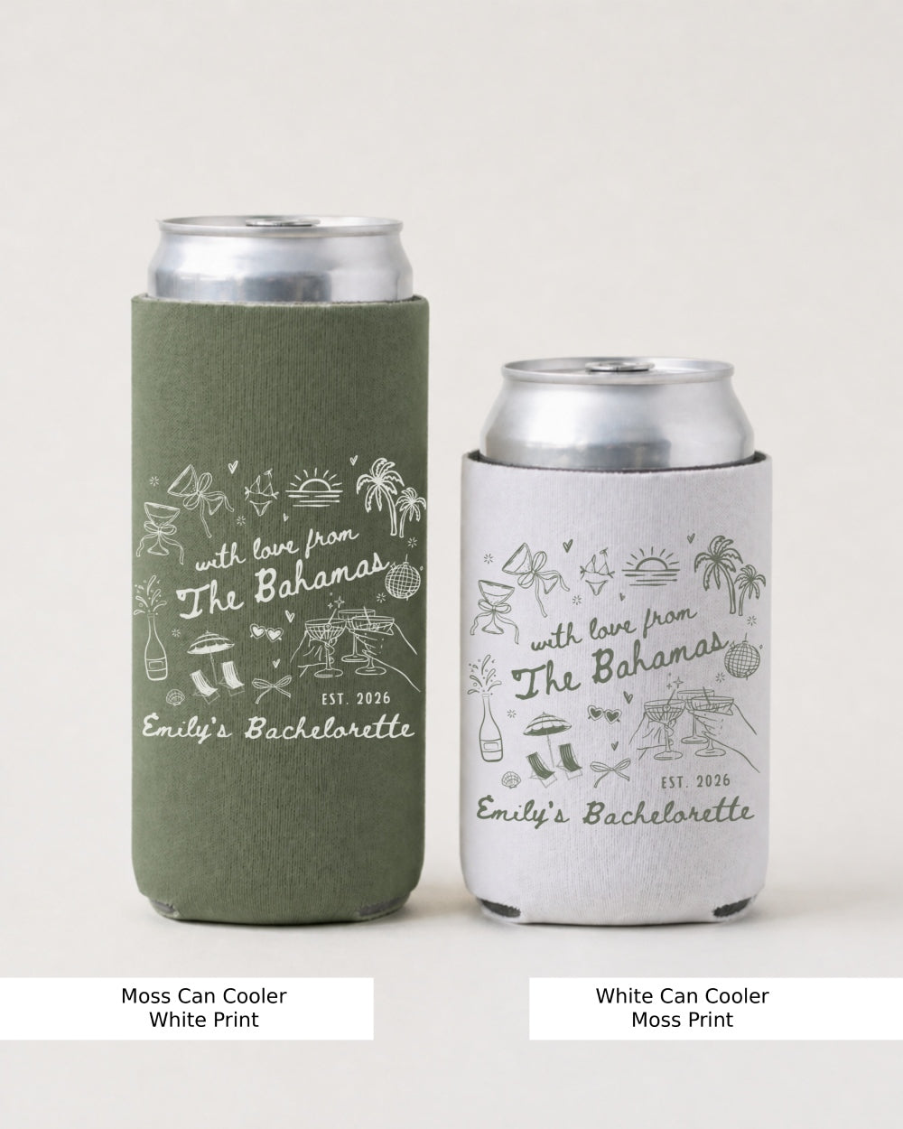 With Love from The Bahamas Can Cooler Moss