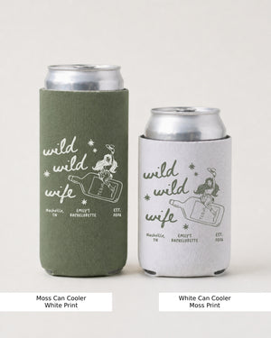 Personalized bride can cooler for Nashville bachelorette parties and matching drink favors