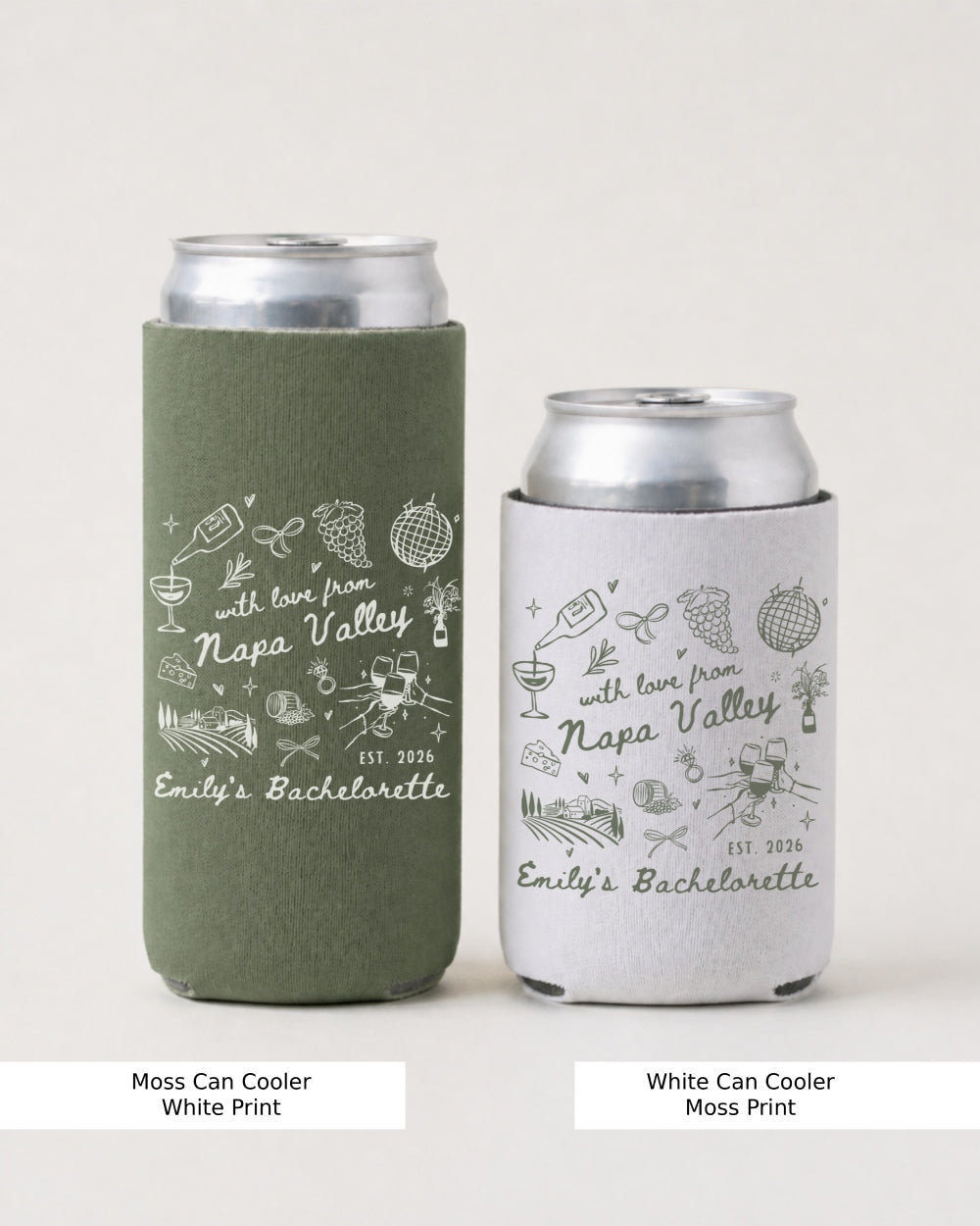 with love from Napa Valley Can Cooler Moss