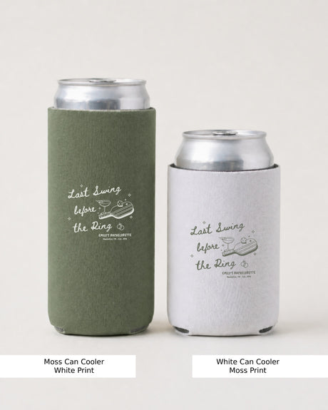 Matching bachelorette can cooler with custom pickleball design for bride and bridal crew