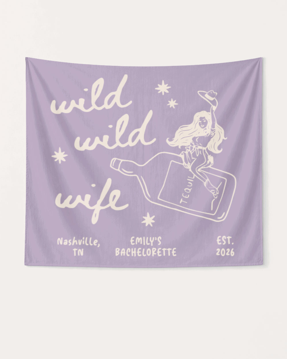 Wild Wild Wife Cowgirl Tequila Banner Orchid