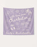 Bride and bachelorette crew party banner with hand-drawn doodle script, destination city and date customizable. Perfect decor for a bachelorette weekend celebration.