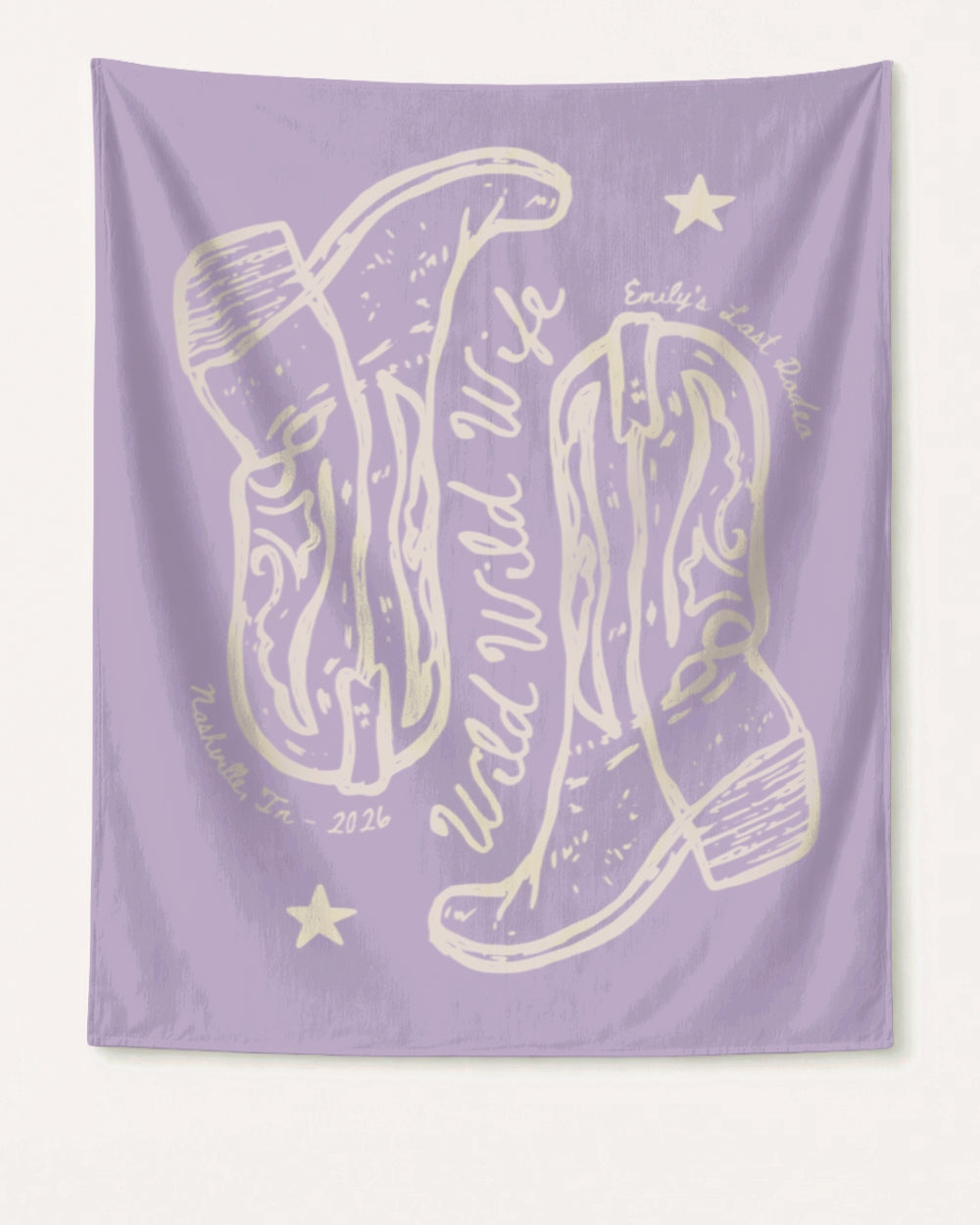 Wild Wild Wife Cowgirl Boots Banner Orchid