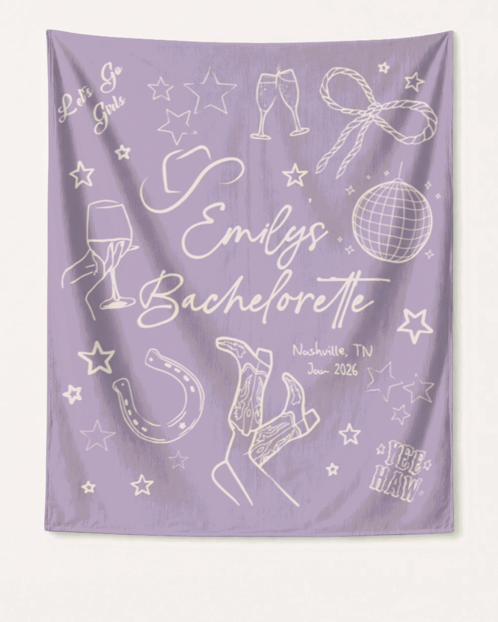 Let's Go Girls Disco Boots Banner Orchid