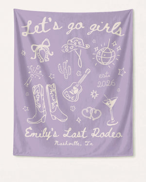 Let's Go Girls Cowgirl Party Banner Orchid