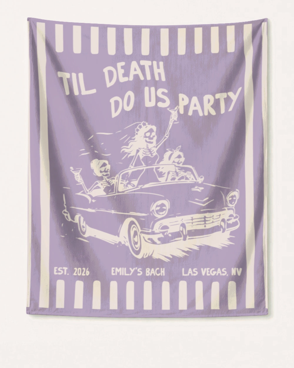 Bride or Die and Ride or Die Stripes Banner Orchid