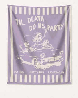 Bride or Die and Ride or Die Stripes Banner Orchid