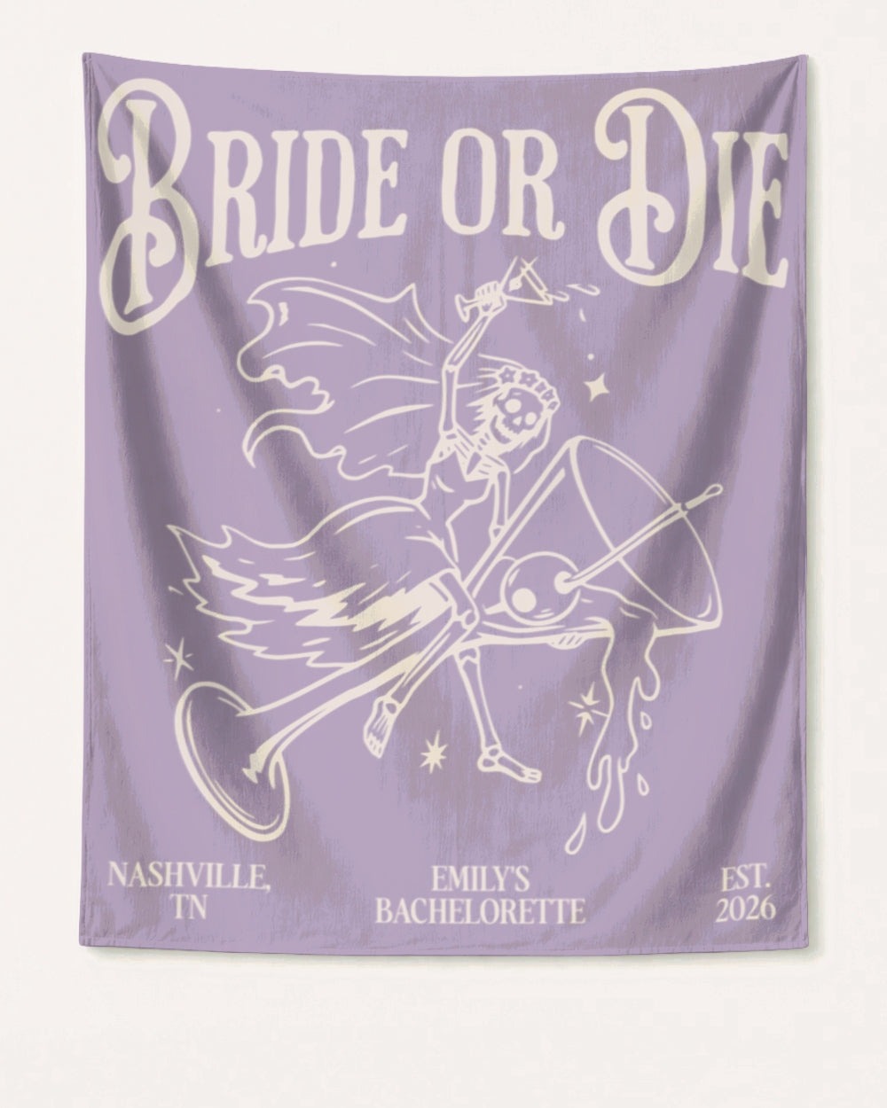 Bride or Die and Ride or Die with Martini Banner Orchid