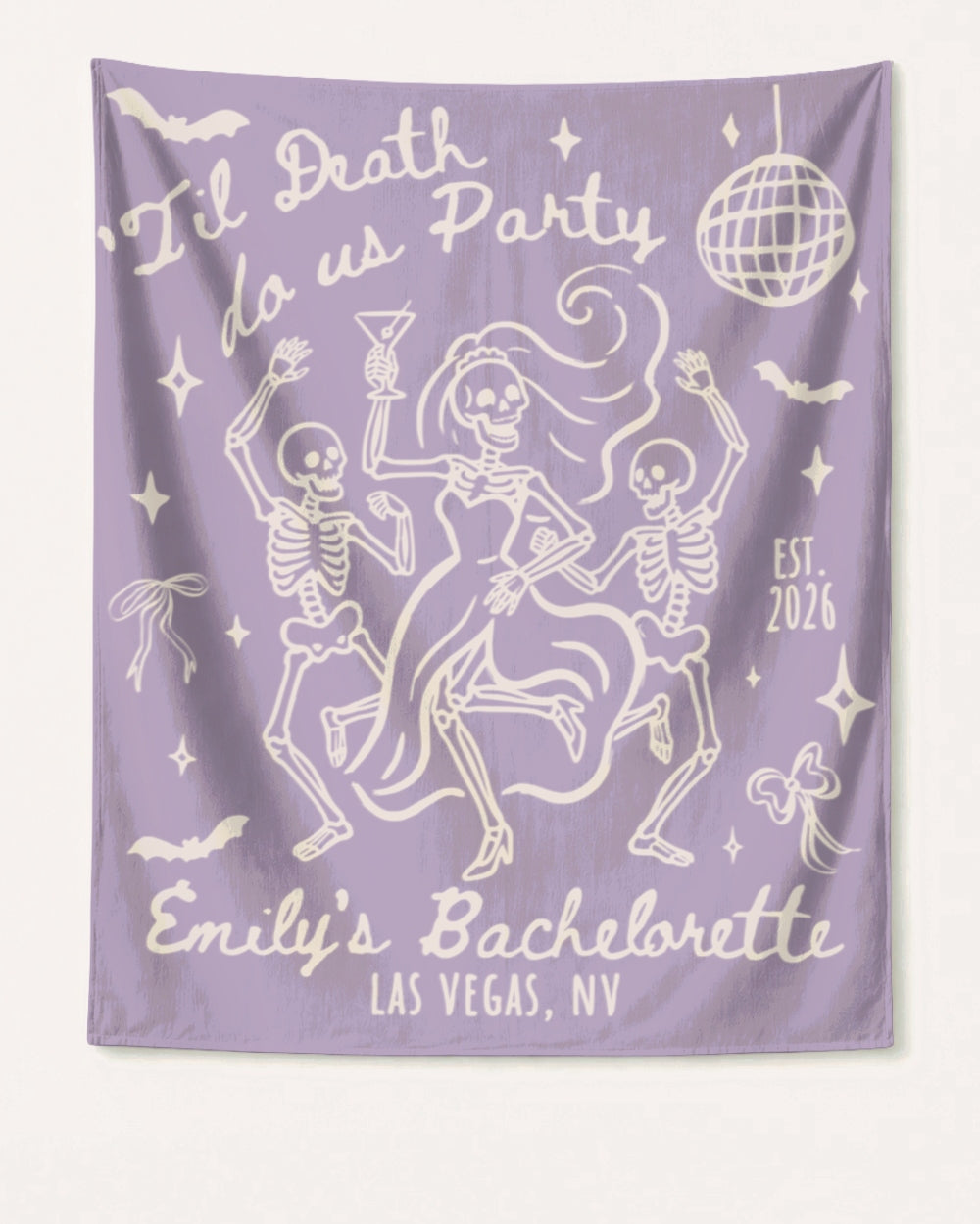 Til death do us party - Dancing Skeletons Banner Orchid