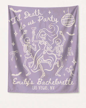 Til death do us party - Dancing Skeletons Banner Orchid